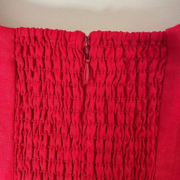 NEW Reformation Monet Linen Midi Dress Lipstick Red Off-Shoulder | size 2 - Picture 11 of 14